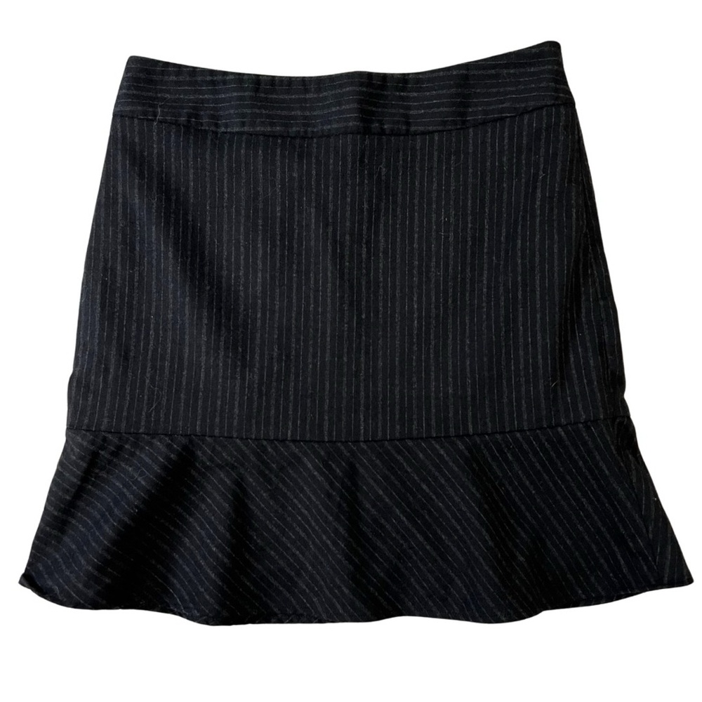 Banana Republic Black Pinstriped Wool Mini Skirt Womens Size 0 - Picture 3 of 14